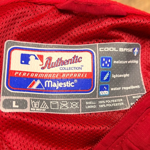 Majestic St. Louis Cardinals Jacket 1/4 Zip Pullover MLB Windbreaker - Picture 11 of 12